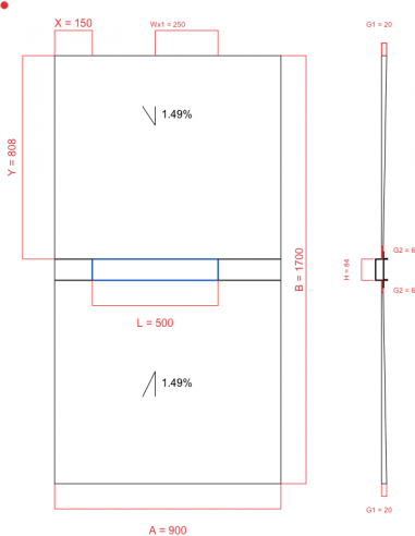 Showerlay Wiper 2 way 900 x 1700 mm...