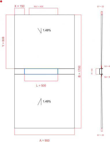 Showerlay Wiper 2 way 900 x 1700 mm...