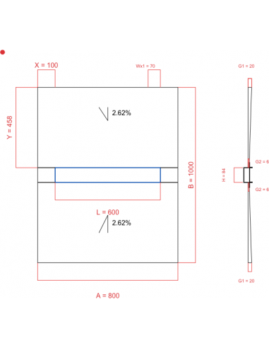 Showerlay Wiper 2 way 800 x 1000 mm...