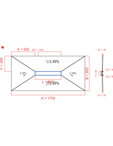 Showerlay Wiper 4 way 1700 x 800 mm...