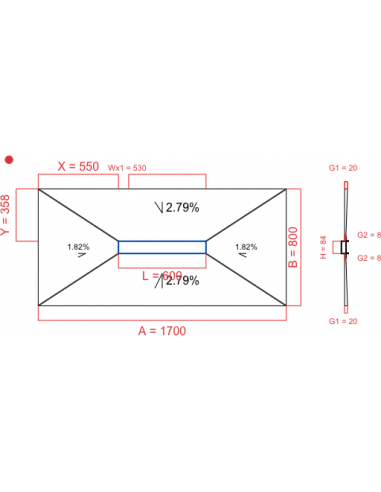 Showerlay Wiper 4 way 1700 x 800 mm...
