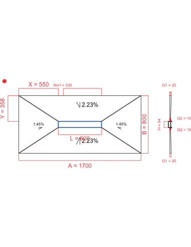 Showerlay Wiper 4 way 1700 x 800 mm...