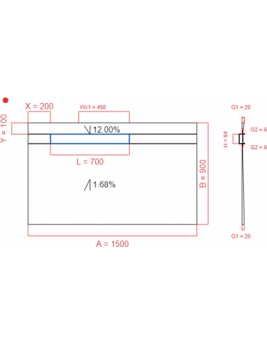 Showerlay Wiper 2 way 1500 x 900 mm...