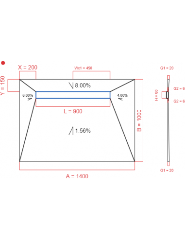 Showerlay Wiper 4 way 1400 x 1000 mm...