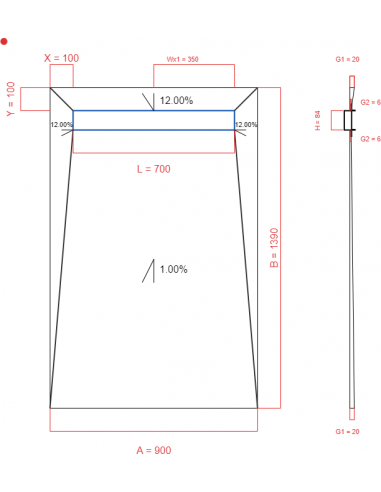 Showerlay Wiper 4 way 900 x 1390 mm...