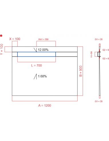 Showerlay Wiper 2 way 1200 x 900 mm...