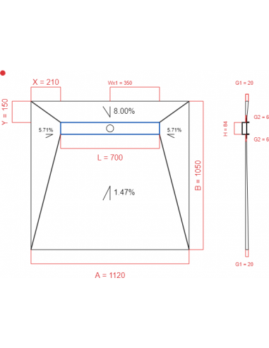 Showerlay Wiper 4 way 1120 x 1050 mm...