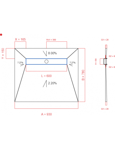 Showerlay Wiper 4 way 930 x 780 mm...