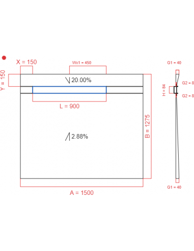 Showerlay Wiper 2 way 1500 x 1275 mm...