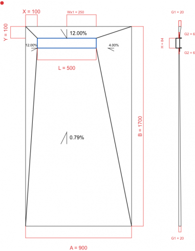 Showerlay Wiper 4 way 900 x 1700 mm...