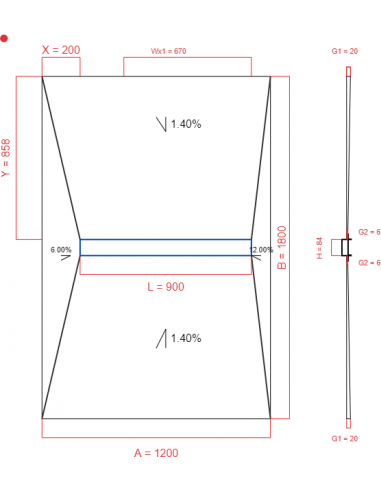 Showerlay Wiper 4 way 1200 x 1800 mm...