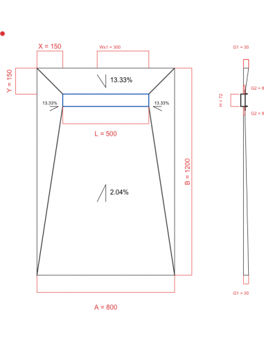 Showerlay Wiper 4 way 800 x 1200 mm...