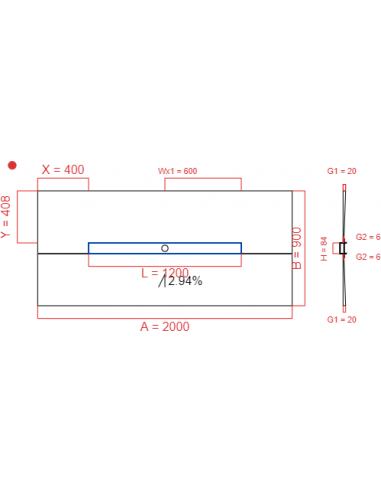 Showerlay Wiper 1 way 2000 x 900 mm...