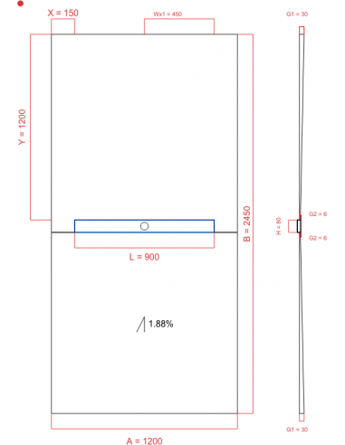 Showerlay Wiper 1 way 1200 x 2450 mm...