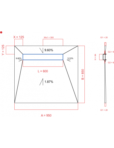 Showerlay Wiper 4 way 950 x 850 mm...