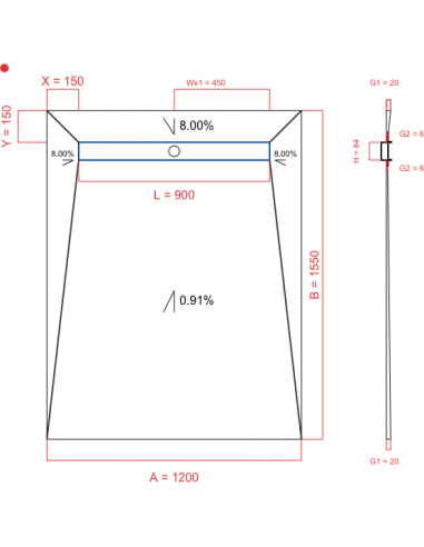 Showerlay Wiper 4 way 1200 x 1550 mm...