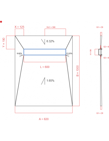 Showerlay Wiper 4 way 820 x 1000 mm...
