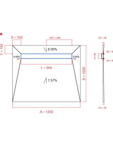 Showerlay Wiper 4 way 1200 x 1000 mm...