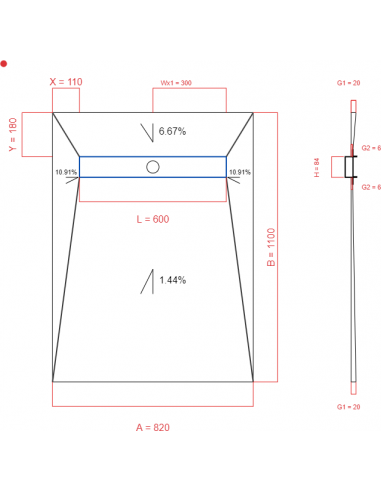 Showerlay Wiper 4 way 820 x 1100 mm...
