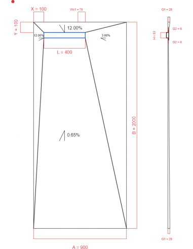 Showerlay Wiper 4 way 900 x 2000 mm...