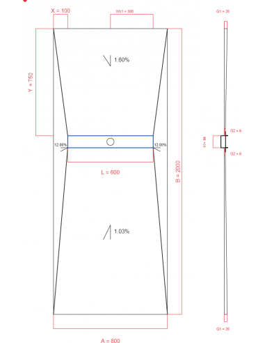 Showerlay Wiper 4 way 800 x 2000 mm...