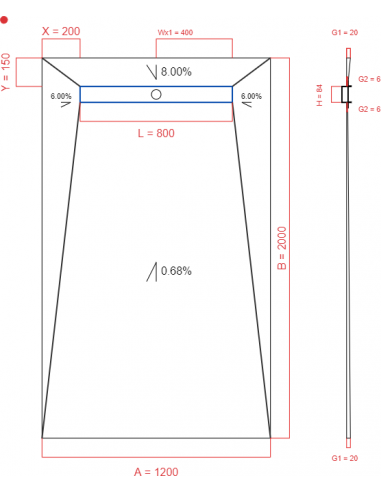 Showerlay Wiper 4 way 1200 x 2000 mm...