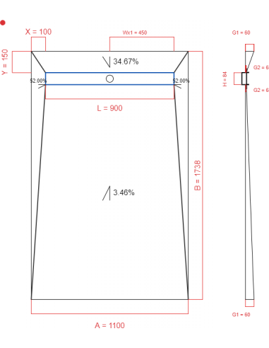 Showerlay Wiper 4 way 1100 x 1738 mm...