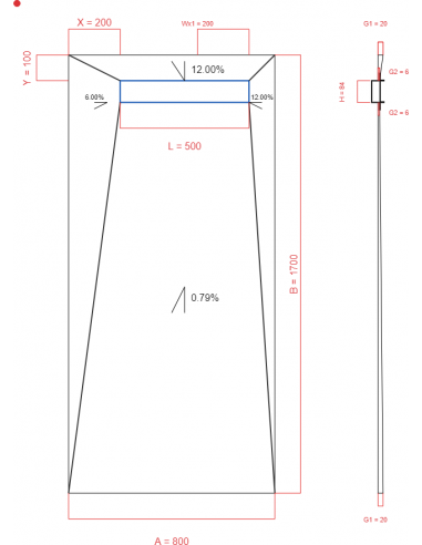 Showerlay Wiper 4 way 800 x 1700 mm...