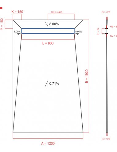 Showerlay Wiper 4 way 1200 x 1920 mm...