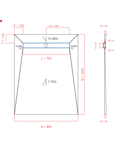 Showerlay Wiper 4 way 960 x 1200 mm...