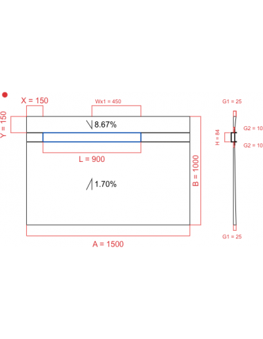 Showerlay Wiper 2 way 1500 x 1000 mm...