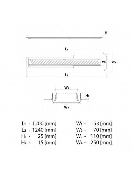 Linear - Drain - Sieme - 1200mm - Steel