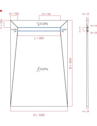 Showerlay Wiper 4 way 1200 x 1800 mm...