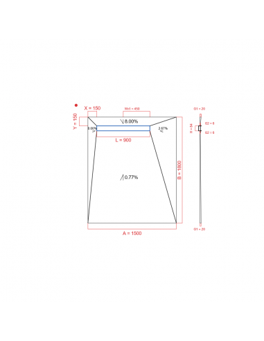 Showerlay Wiper 4 way 1500 x 1800 mm...