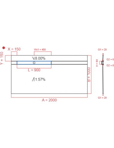 Showerlay Wiper 2 way 2000 x 1000 mm...