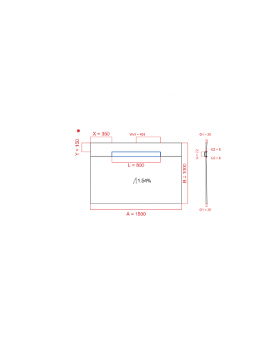 Showerlay Wiper 1 way 1500 x 1000 mm...
