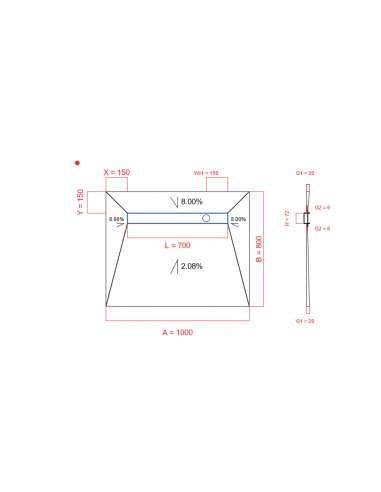 Showerlay Wiper 4 way 1000 x 800 mm...