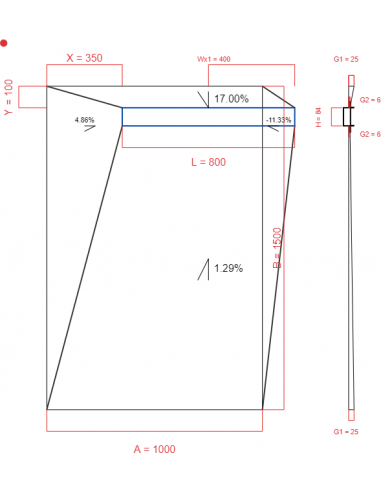 Showerlay Wiper 4 way 1000 x 1500 mm...