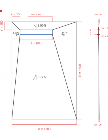 Showerlay Wiper 4 way 1200 x 1800 mm...
