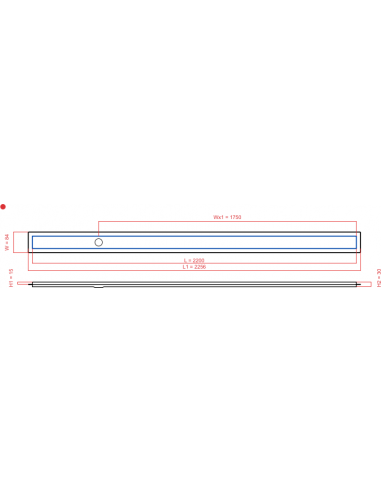 Linear drain Wiper 2200 mm Premium...