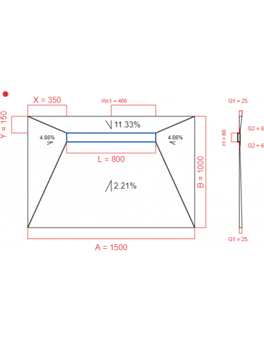 Showerlay Wiper 4 way 1500 x 1000 mm...