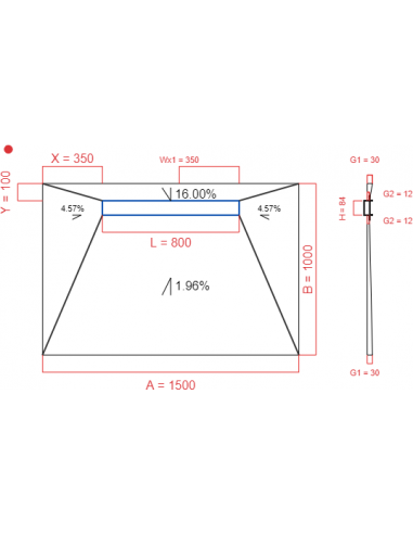 Showerlay Wiper 4 way 1500 x 1000 mm...
