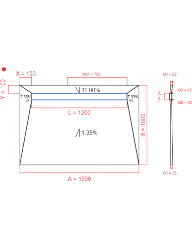 Showerlay Wiper 4 way 1500 x 1000 mm...