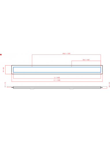 Linear drain Wiper 1400 mm Premium...