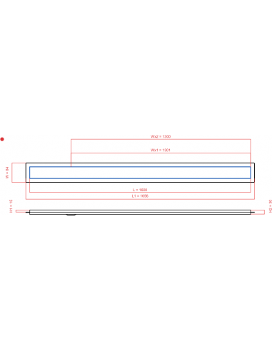 Linear drain Wiper 1600 mm Premium...