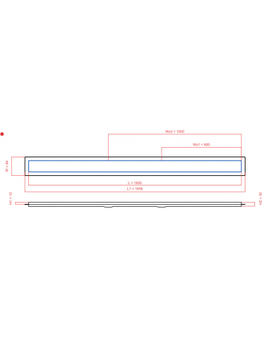 Linear drain Wiper 1600 mm Premium...