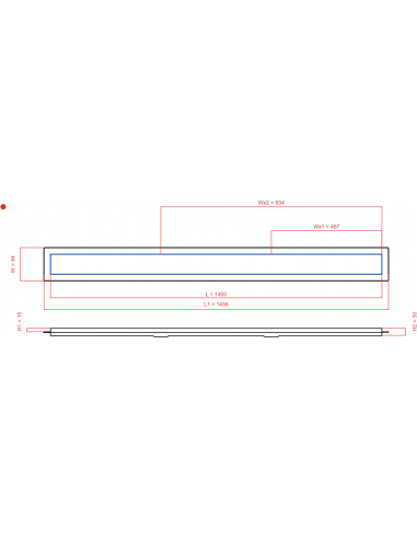 Linear drain Wiper 1400 mm Premium...