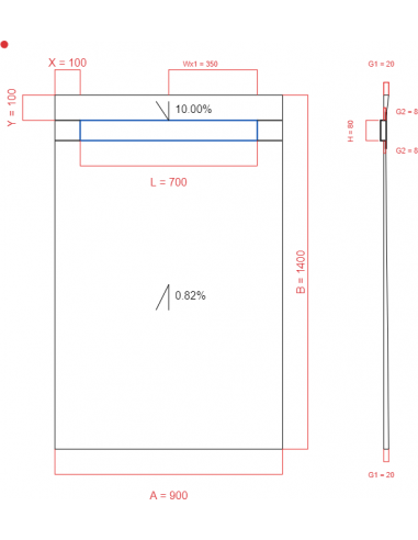 Showerlay Wiper 2 way 900 x 1400 mm...