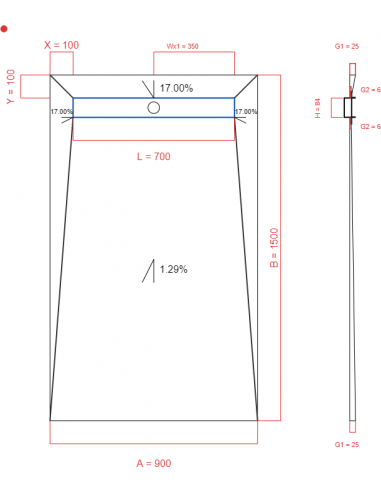 Showerlay Wiper 4 way 900 x 1500 mm...
