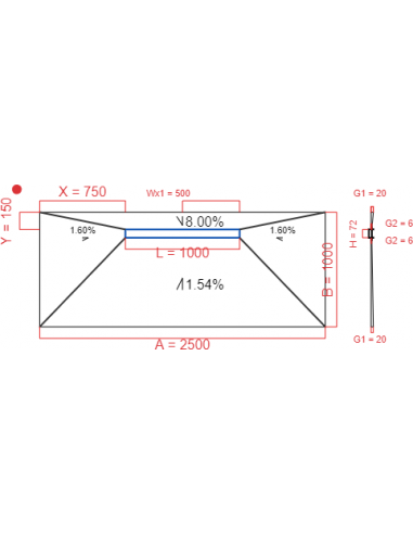 Showerlay Wiper 4 way 2500 x 1000 mm...